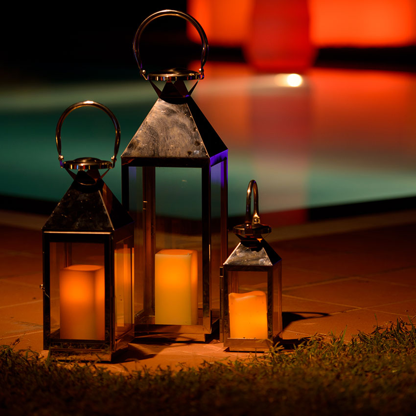 Modern Lantern Set Grey - Electra Exhibitions