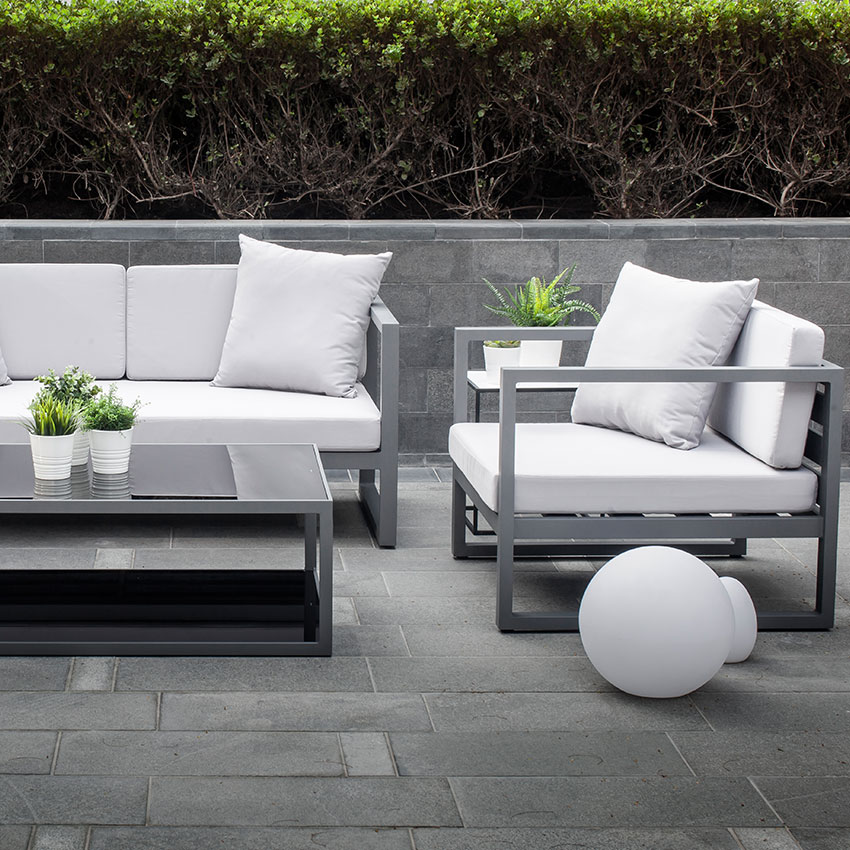 Santorini Outdoor Sofa 2 Seater Grey, Santorini Outdoor Furniture Set