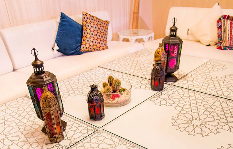 Mashrabiya Patterns on Tables - Dubai Opera Ramadan Tent