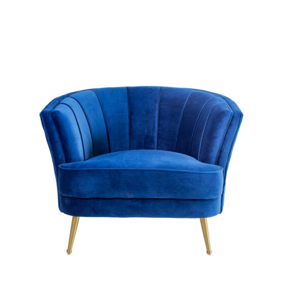 Saray Velvet Armchair Blue
