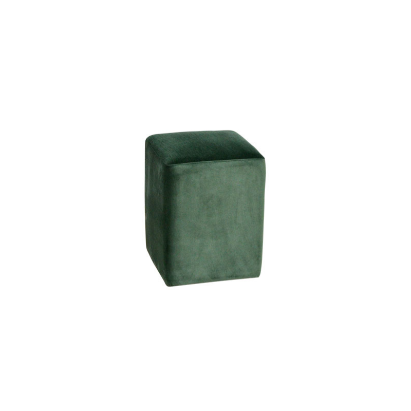 / VELVET SINGLE SEAT POUF - DARK GREEN