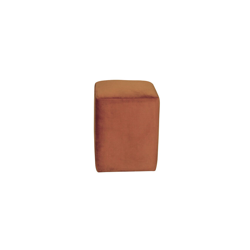 Velvet Single Seat Pouf - Burnt Orange
