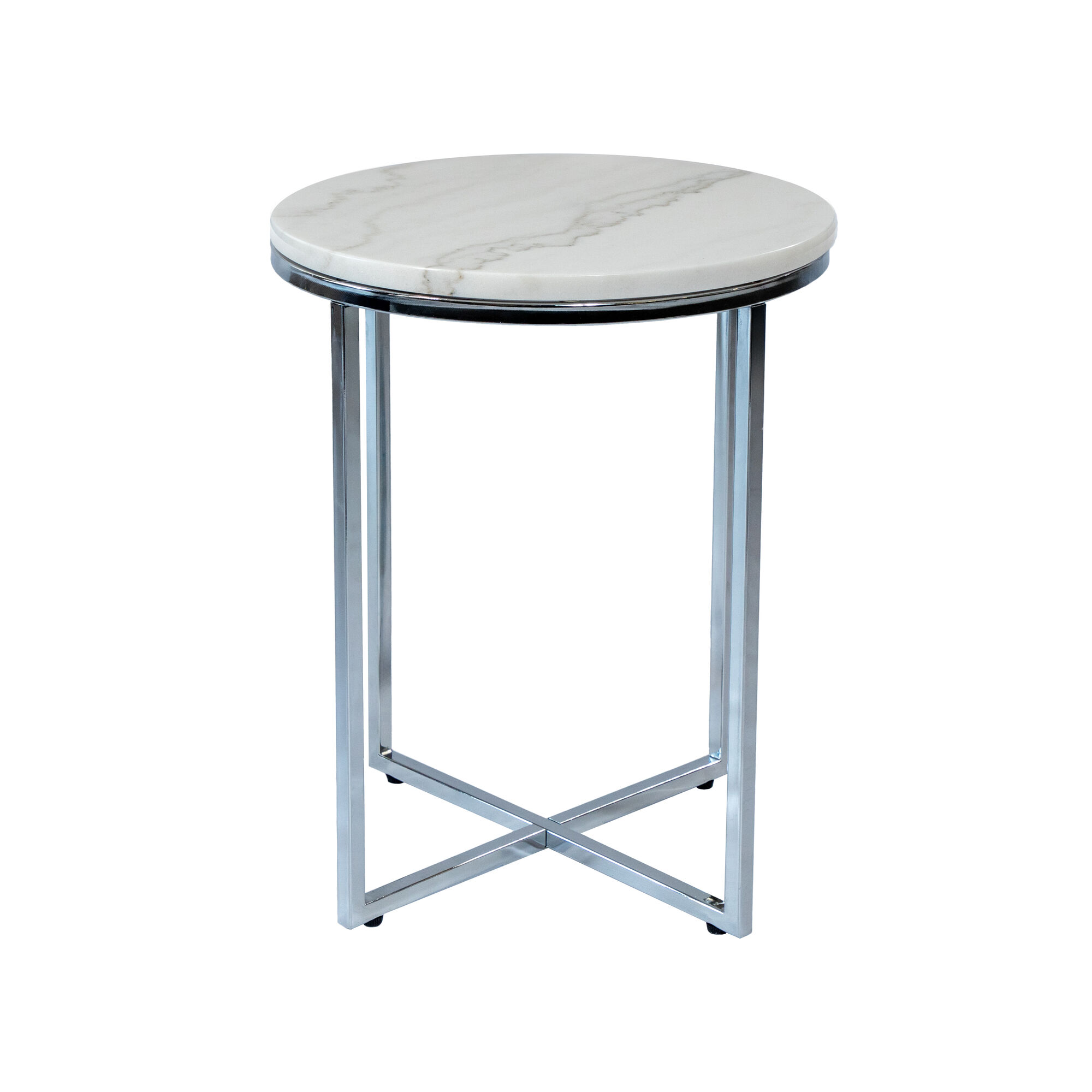 Basma Coffee Table - Chrome/White