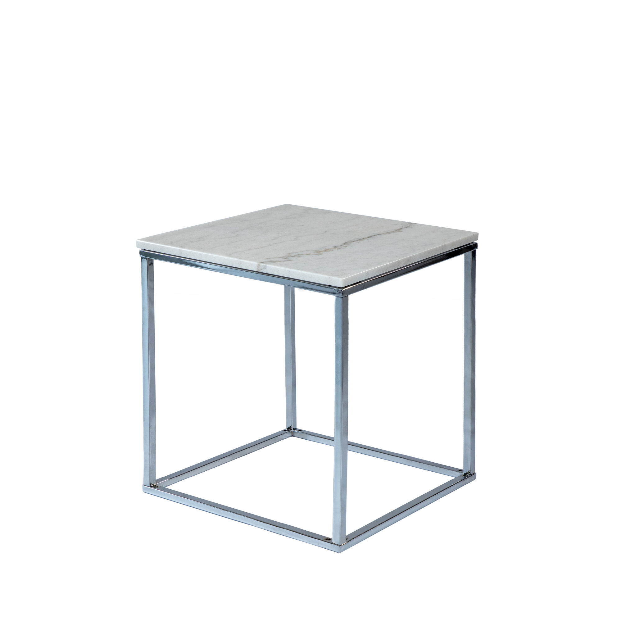 William Coffee Table - Chrome/White