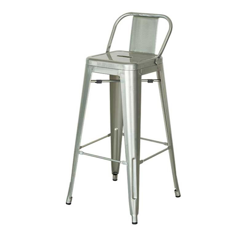 URBAN STOOL - GALVANIZED WITH BACKREST