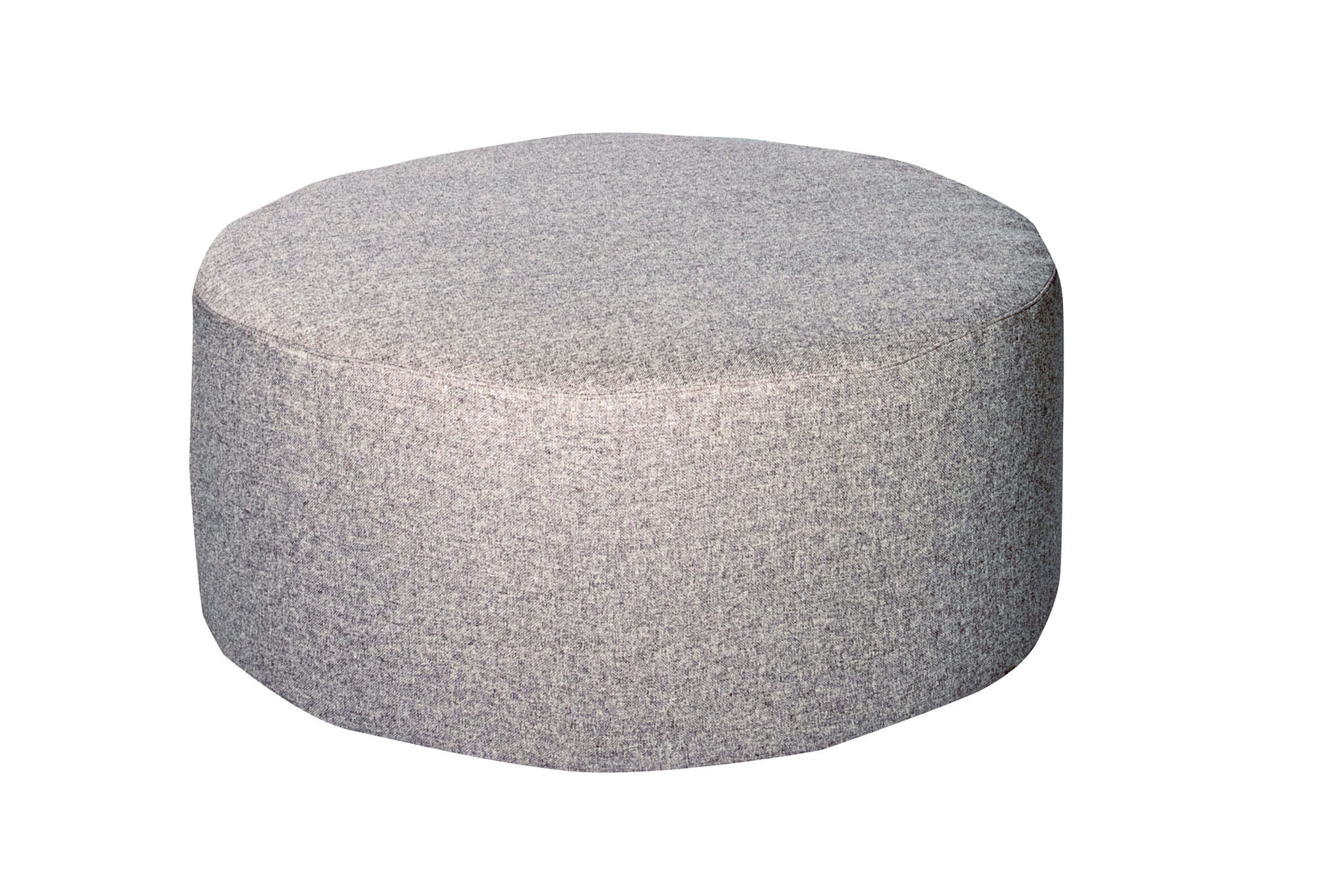 ROUND OTTOMAN LINEN - BEIGE