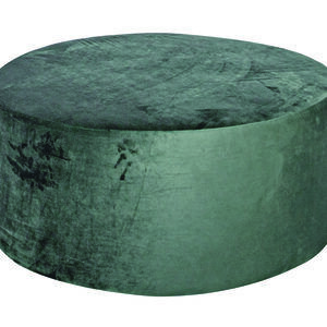 ROUND OTTOMAN VELVET - MINT GREEN