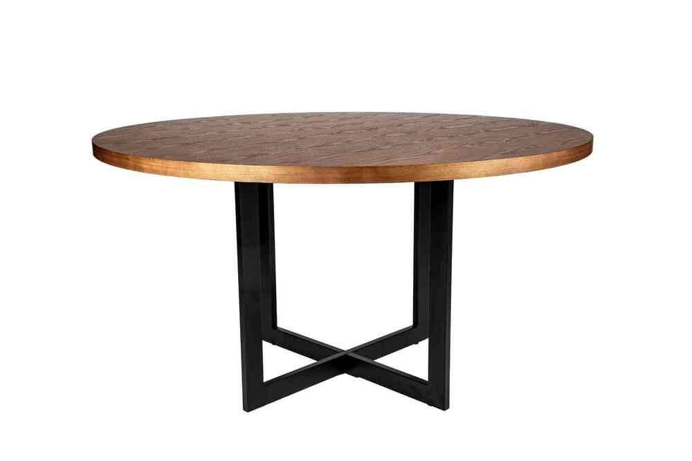Elen Round Dining Table Walnut - Black