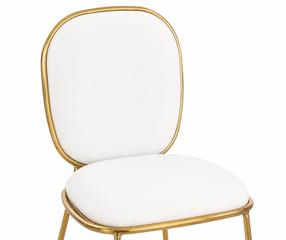 AMIRA DINING CHAIR GOLD - WHITE
