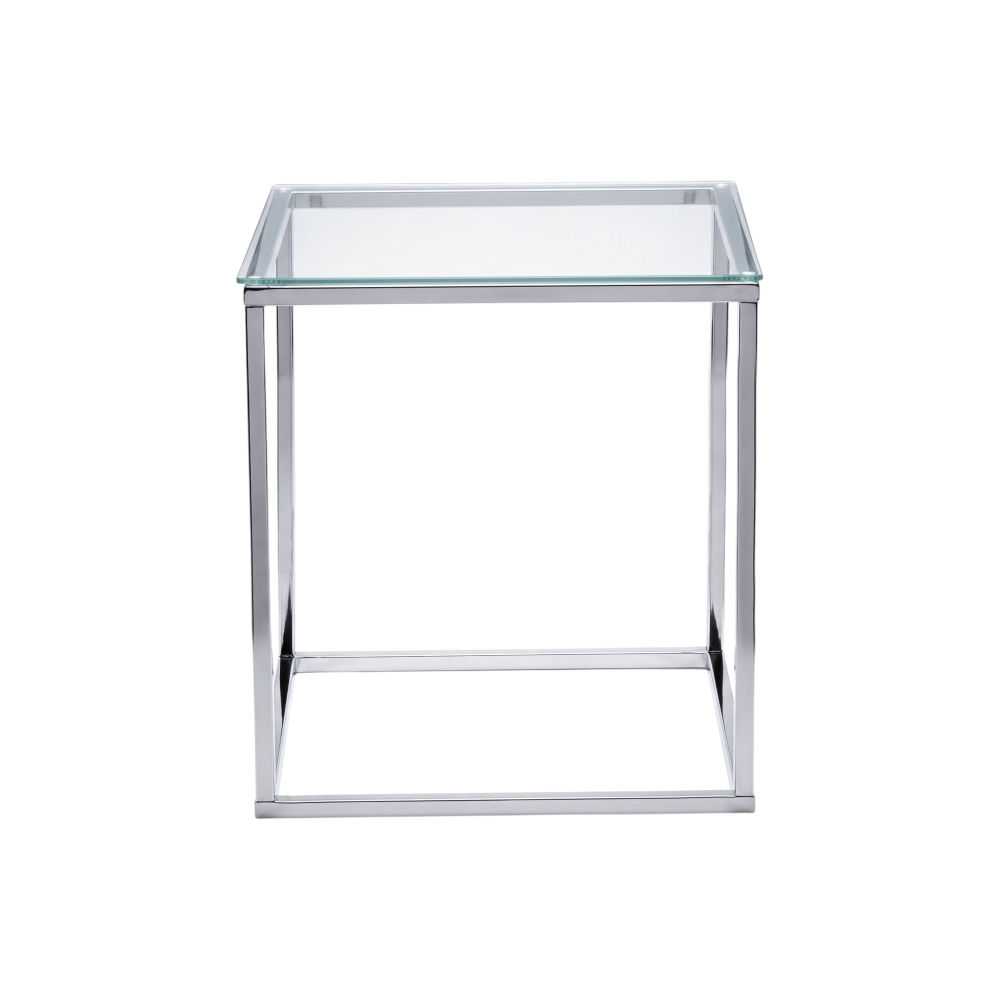 Jeddah Side Table Chrome - Glass