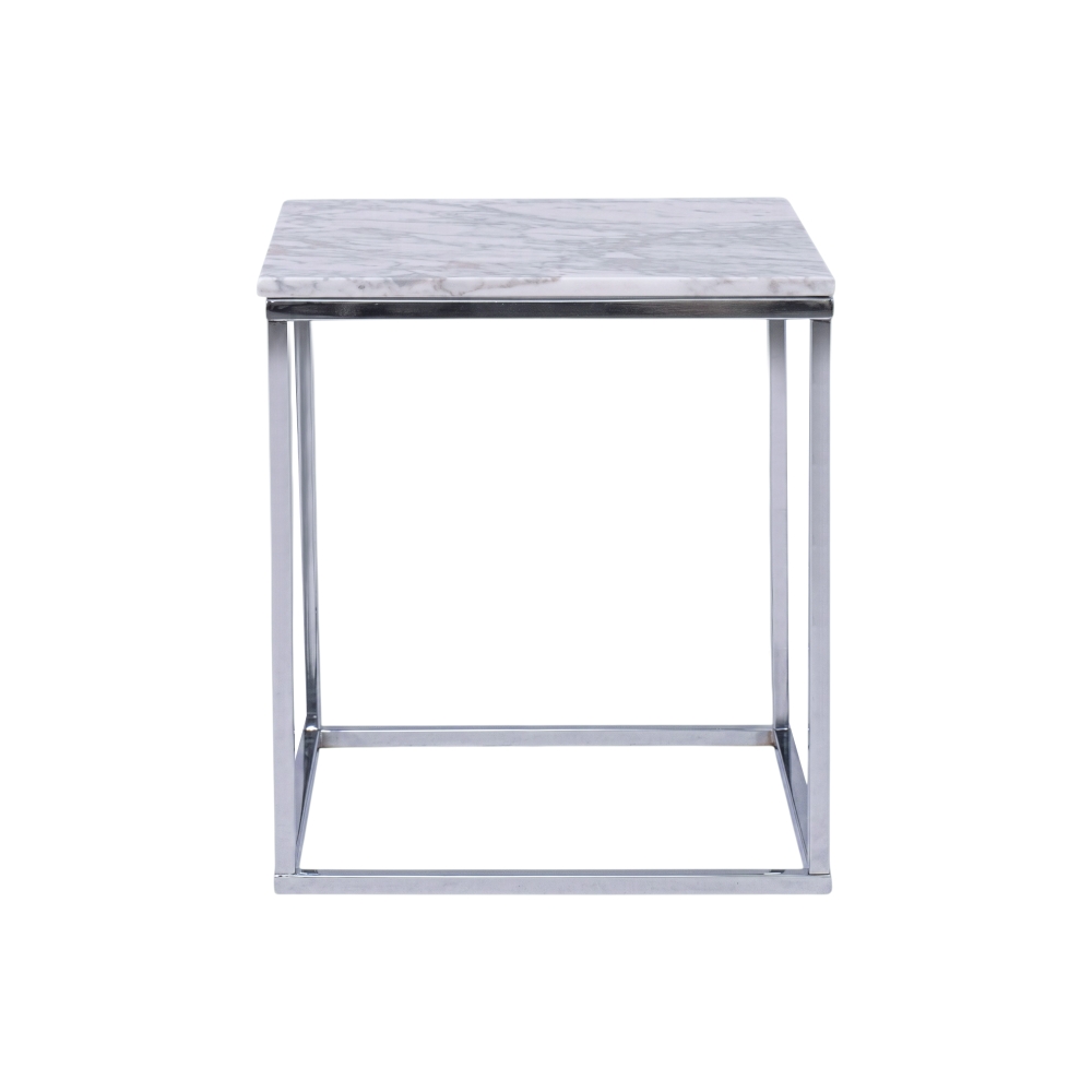 Jeddah Side Table Chrome - White