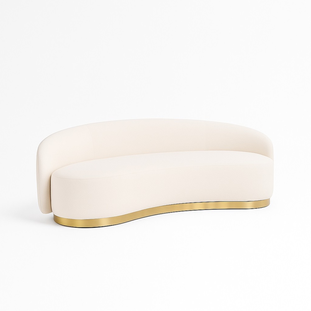 Luna Curved Sofa Beige